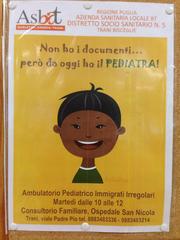 Trani, da luglio è attivo l'ambulatorio pediatrico per minori stranieri 