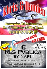 Trani, serata di musica con Khris & Damien presso ResPvblica (che raddoppia) in via Borsellino: appuntamento alle ore 19.30