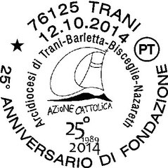 Un annullo postale per la gran festa dell'Azione cattolica di Trani. Sarà disponibile oggi, in piazza Plebiscito