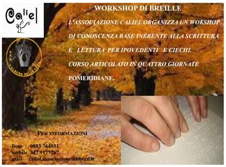 Prosegue workshop di scrittura a rilievo e lettura Braille per ipovedenti: organizza l'associazione Caliel