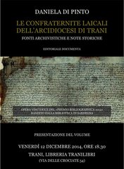 La storia delle confraternite nel volume di Daniela Di Pinto: oggi la presentazione a Tranilibri