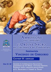 Vocazioni, a Trani è iniziato con l'ammissione il percorso di Vincenzo de Gregorio