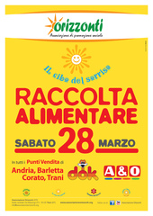 Trani, ancora solidarietà con la raccolta alimentare dell'associazione Orizzonti nei supermercati Dok e A&O