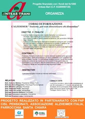 Anteas Trani, corso gratuito rivolto ai volontari per affrontare il problema dell'Alzeheimer