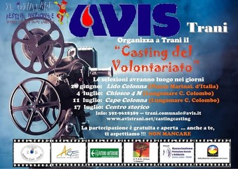 Casting del volontariato, oggi a Trani l'ultima tappa con l'Avis