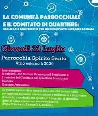 La parrocchia ed il comitato di quartiere s'incontrano: questai sera, allo Spirito Santo, si parla di Pozzopiano e di Trani