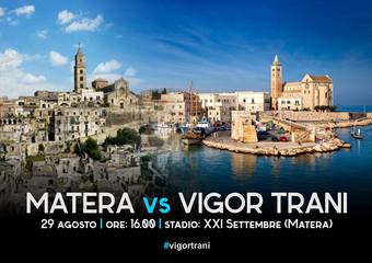 Vigor Trani, oggi l'amichevole contro il Matera a Montescaglioso