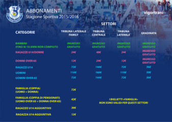 Vigor Trani, ecco i prezzi degli abbonamenti. Novità 