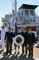 Una delegazione dell'Anmi Trani giovedì scorso a La Spezia per l'ultimo ammaina bandiera dei cacciamine Lerici e Sapri