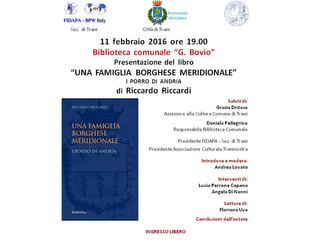 Oggi, nella biblioteca di Trani, presentazione del libro sull'eccidio della famiglia andriese dei Porro