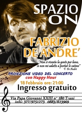 Oggi, allo Spazio On di Trani, proiezione di un concerto di De André