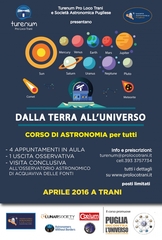Primo corso di astronomia a Trani: iscrizioni fino ad oggi