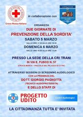 «Progetto udito», anche oggi i volontari della Croce rossa di Trani in campo per la prevenzione della sordità