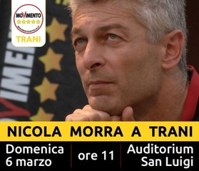 Oggi a Trani incontro con il portavoce dei 5 stelle al Senato Nicola Morra