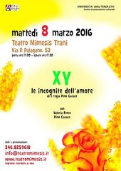Giornata della donna a Trani, al teatro Mimesis «Xy, le incognite dell'amore»