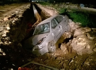 Autovettura finisce negli scavi del cantiere della Trani-Andria: 39enne tranese in codice rosso al Bonomo