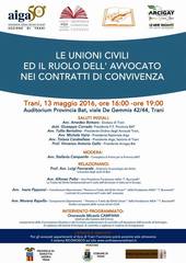 Unioni civili, oggi a Trani convegno con il relatore alla Camera dei deputati