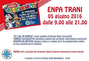Oggi, in piazza della Repubblica a Trani, «Festa degli amici cucciolotti»
