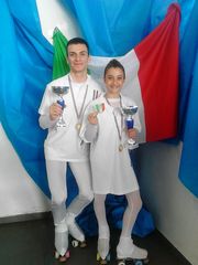 Skating Trani, Raffaele Renda campione d'Italia Uisp nel pattinaggio in coppia