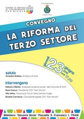 Oggi, a Trani, convegno sulla riforma del terzo settore