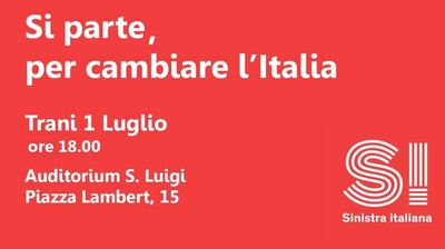A Trani, oggi, prima iniziativa di «Sinistra italiana» nella Bat