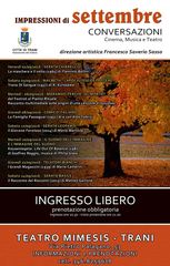 Al teatro “Mimesis” di Trani “Impressioni di settembre”: questa sera l'ultimo appuntamento