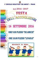 Oggi, al «De Amicis» di Trani, la «festa dell'accoglienza»