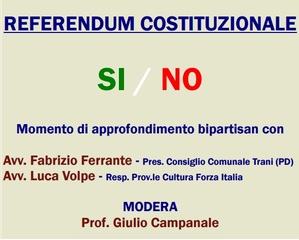 Referendum, le ragioni del «sì» e del «no»: se ne discute oggi a Trani