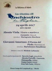 Ritorna questa sera, a Trani, «La notte di inchiostro di Puglia»: Viola e Amoruso presentano i loro nuovi libri a La biblioteca di Babele