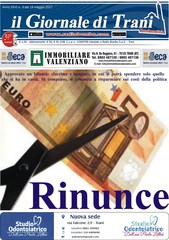 È in edicola il nuovo numero del Giornale di Trani: «Rinunce»
