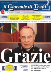È il edicola il nuovo numero del Giornale di Trani: «Grazie, Mons. Pichierri»