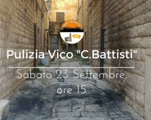 Vico Battisti, oggi pulizia a cura degli Studenti democratici di Trani