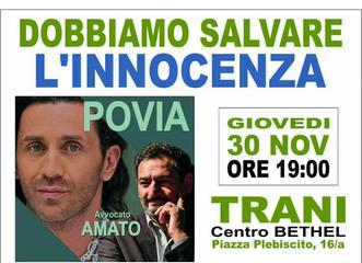 “Dobbiamo salvare l’innocenza”: oggi a Trani il concerto / dibattito con Povia