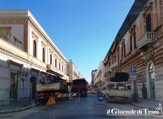 Trani, iniziati i lavori su Corso Vittorio Emanuele: disagi per la circolazione