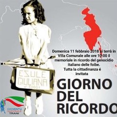 Giorno del ricordo, oggi a Trani manifestazione organizzata da Gioventù Nazionale