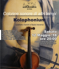 Oggi, a palazzo Beltrani, concerto “Colonne sonore di altri tempi” del quintetto Kolophonium