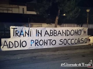 Ospedale, per Forza nuova il Pronto soccorso è andato. Striscione nella notte: «Trani in abbandono»