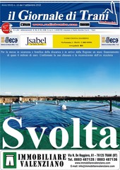 È in edicola il nuovo numero del Giornale di Trani: «Svolta»