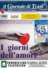 È in edicola il Giornale di Trani: Giuseppe, Costantino e «I giorni dell'amore»