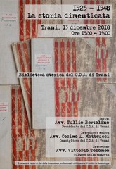 “Le leggi razziali, la storia dimenticata”: oggi convegno a Trani