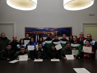 I ragazzi della Judo Trani ricevuti dal sindaco a Palazzo di città