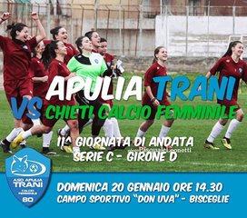 Rinvio negato: Trani-Chieti si gioca questa domenica, a Bisceglie, e può già valere la salvezza