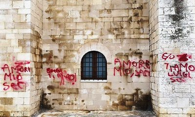 Scritte sulla cattedrale di Trani, da Barletta la Barsa si propone per ripulirla gratis