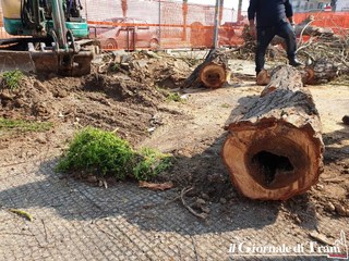 FOTO e VIDEO. Lungomare di Trani, iniziati i lavori nella piazzetta tra via Rovigno e via Parenzo