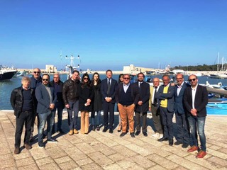 A Trani l'onorevole Fancesco Lollobrigida, di Fratelli d'Italia