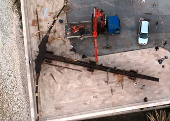 AGGIORNATO con FOTO. A Trani, oggi, in azione la balestra gigante di Leonardo Da Vinci