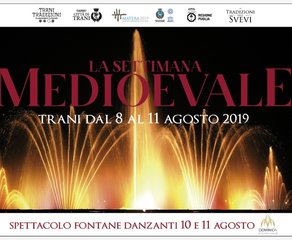 Settimana medievale a Trani, fine dell’«incendio al castello»: al suo posto arrivano le «fontane danzanti»