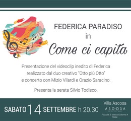 La felicità cantata da Federica Paradiso, questa sera presentazione del videoclip “Come ci capita”