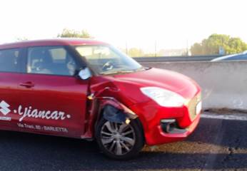 Tamponamento all'uscita di Trani centro, 16 bis in tilt al primo mattino