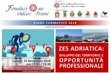 Zes Adriatica, oggi l'Ordine dei commercialisti di Trani organizza un incontro formativo
